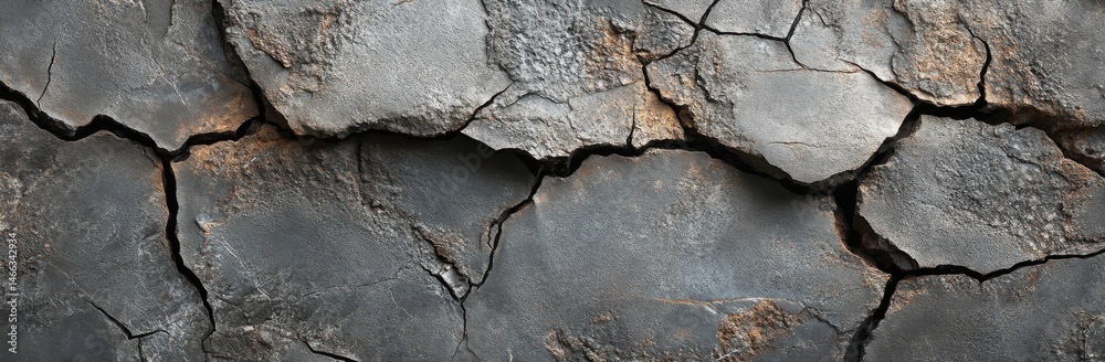 Fototapeta premium Cracked Earth Texture Gray and Brown Dry Land Surface