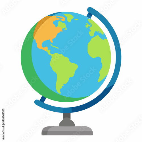 School globe vector on white background.