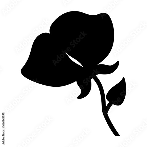 Black and white illustration of sweet pea , flower silhouette vector designs.