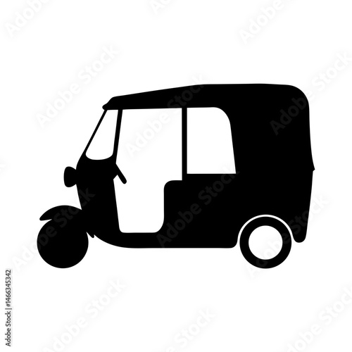 tuk tuk , black and white illustration of vehicles.