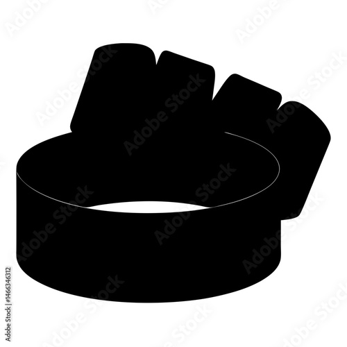 wristbands vector silhouette icon, black and white illustration of footwear.