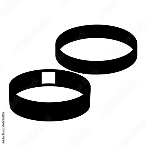 wristbands vector silhouette icon, black and white illustration of footwear.