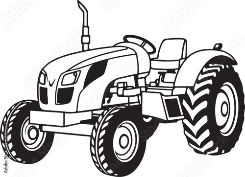 Classic Farm Tractor Illustration