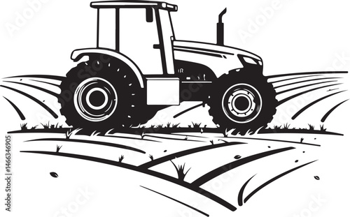 Classic Farm Tractor Illustration