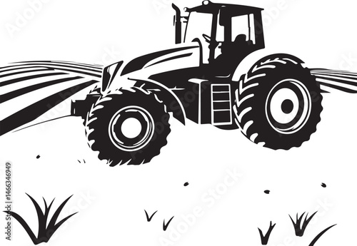 Classic Farm Tractor Illustration