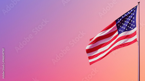 waving american flag banner for independence day veterans day