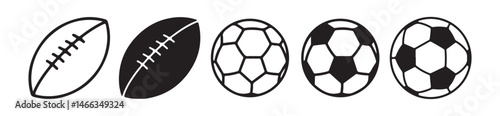 Football or soccer ball flat vector icon simple black style. Sport object for you design projects. Vector Illustration eps 10