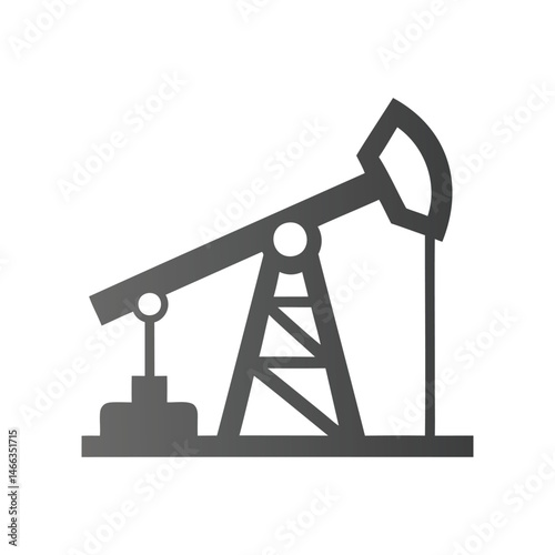 Oil Rig Silhouette Vector Logo Design.