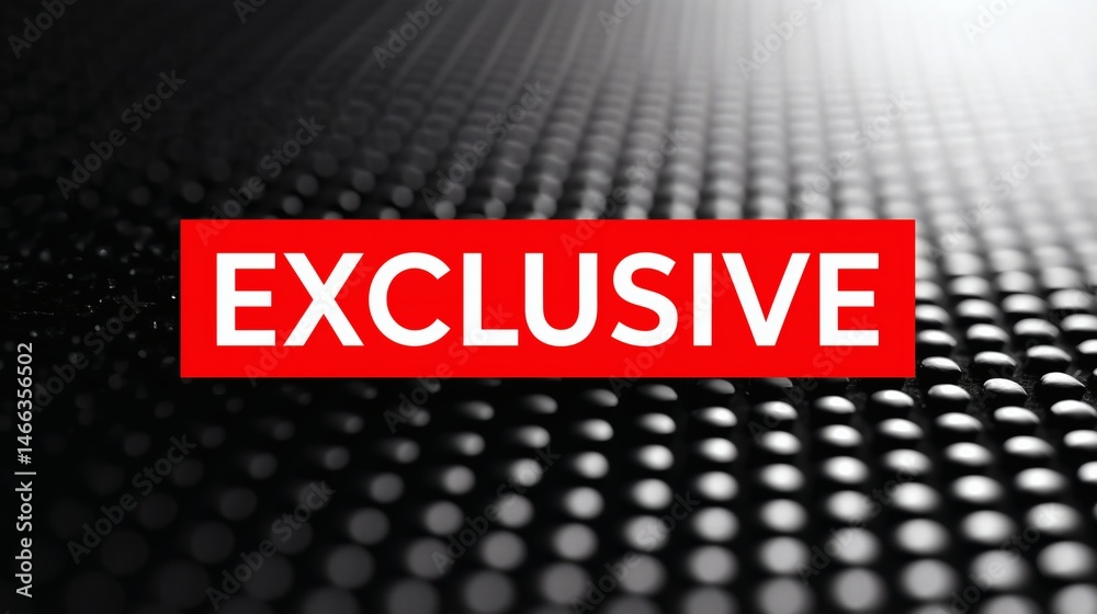 EXCLUSIVE in red box on black dotted surface
