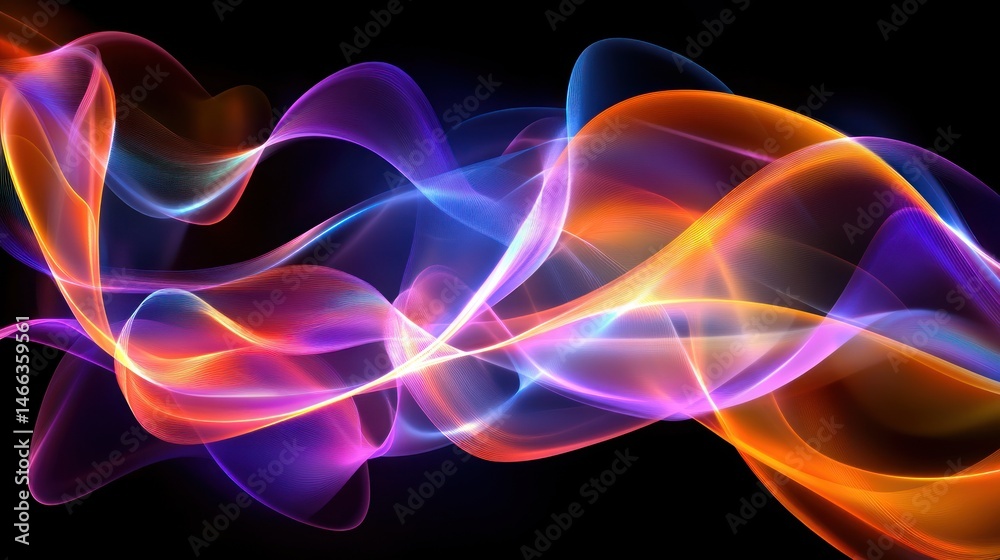 Fototapeta premium Abstract swirling colors on a black background