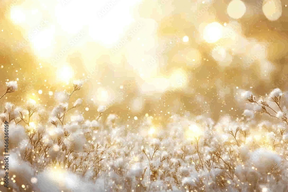 Obraz premium Golden winter wonderland