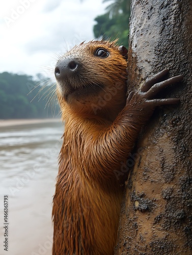 58. A captivating glimpse into the jungle showcases the intricacies of life thriving within its depths. Towering trees provide a natural canopy for birds and small mammals, while vibrant flowers 