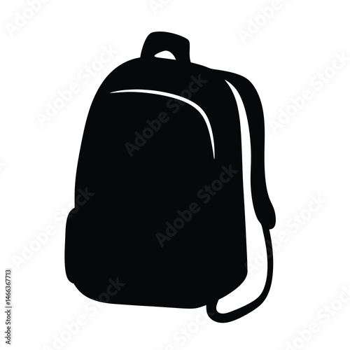 backpacks vector silhouette icon, black and white illustration of footwear.