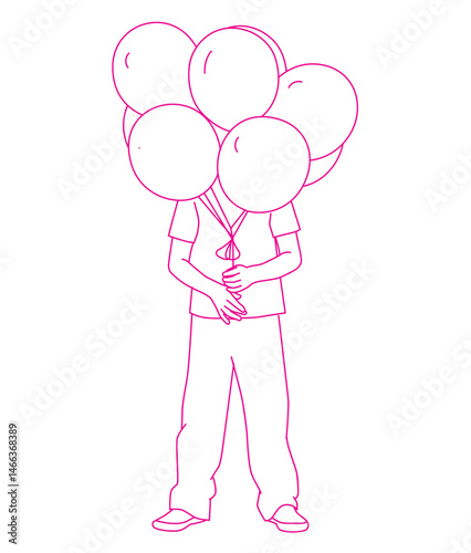 oy Covering His Face With Balloon