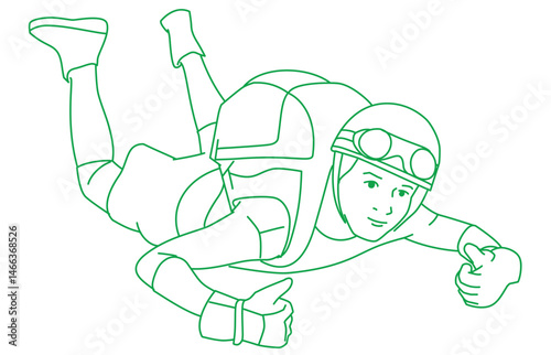 Circus skydiver falls through the air