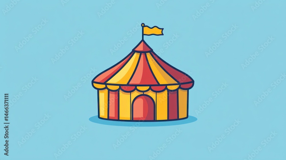 Fototapeta premium Colorful Cartoon Circus Tent