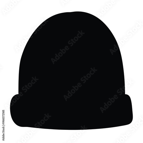 beanies vector silhouette icon, black and white illustration of footwear.