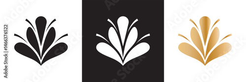 Beautiful   Art Deco icon.  Palmette ornates from  fashion and design trends icon.  Vector for websites, mobile interfaces, presentations, banner, visual branding etc. EPS 10