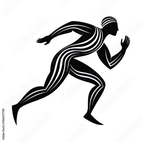curvy runner motion art