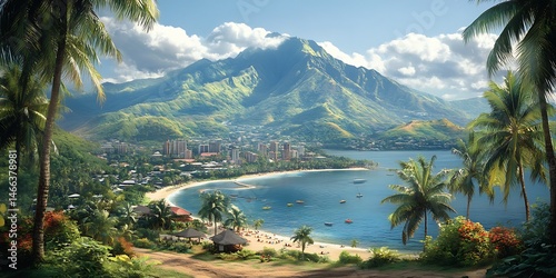Tropical Island View Scenic