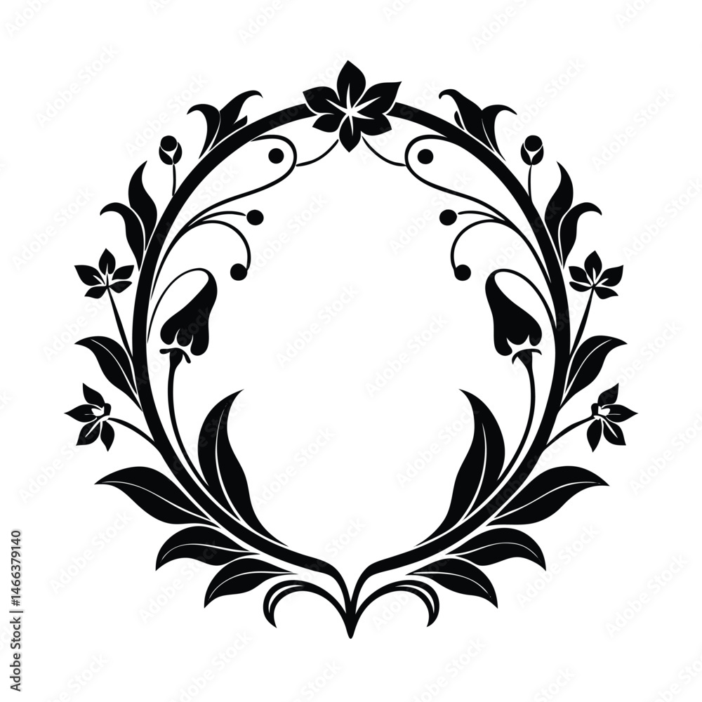 floral frame lily valley style