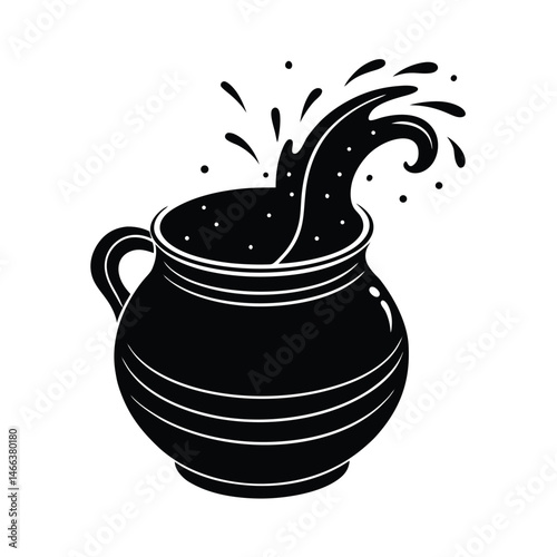 churning pot glowing buttermilk