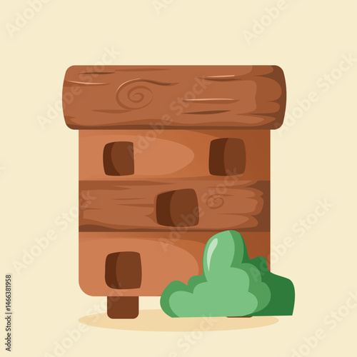 cute illustration of sweet honey bee hive