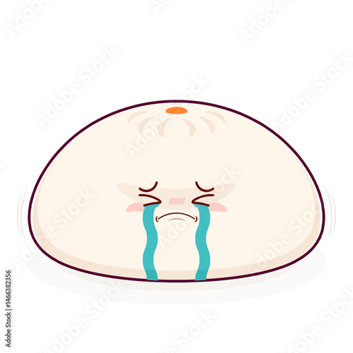 steamed buns crying face cartoon cute