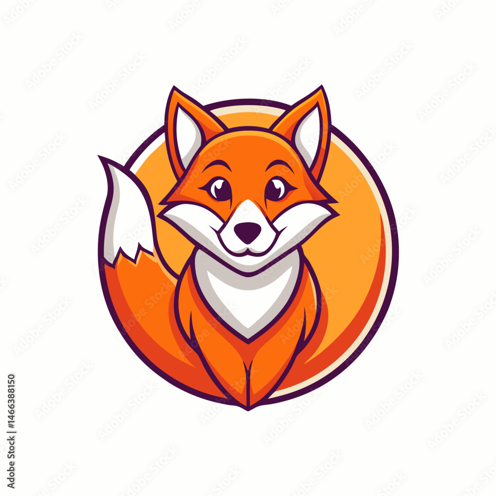 Obraz premium red fox cartoon
