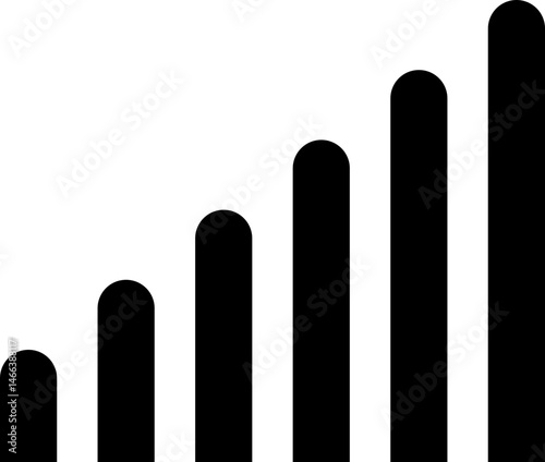 Network Signal Strength Icon: Black Bars for UI/UX & Mobile