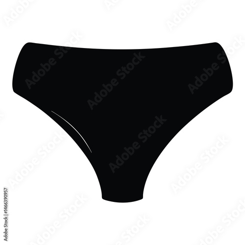 briefs vector silhouette icon, black and white illustration of clothing.