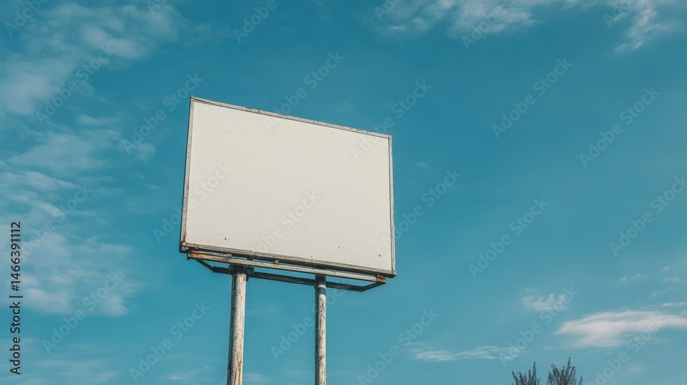 Blank billboard against a partly cloudy sky