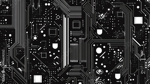 Abstract electronic circuit board pattern.