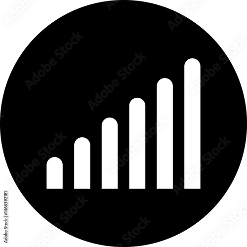 Signal Strength Icon in Black Circle
White/Transparent Wireless Network Bars on Black Background
Connectivity Indicator - Circular Design