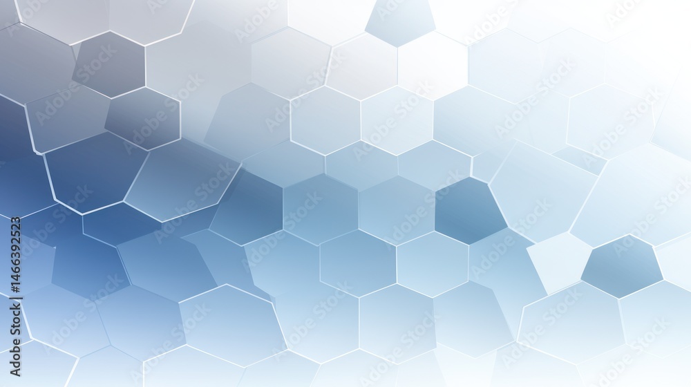 Obraz premium Abstract geometric pattern of light blue hexagons.
