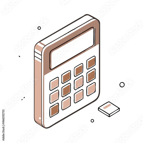 3D Calculator Icon for Financial Applications, Accounting Software, Budget Planning Tools and Educational Math Resources