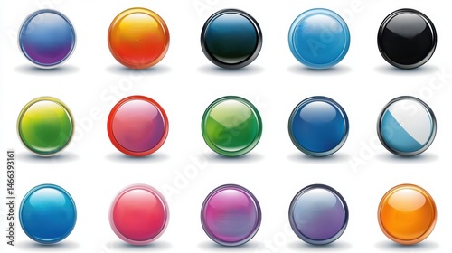 Free Download Glossy Colorful Buttons Web Design Elements Set Digital Interface Bright ui ux app kit tool shiny - GFXLoad