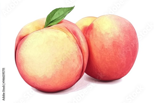 peaches isolated on white