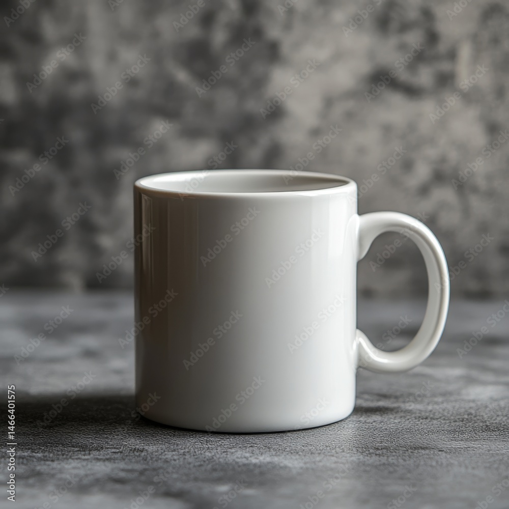 Fototapeta premium White Ceramic Mug on Dark Gray Textured Background