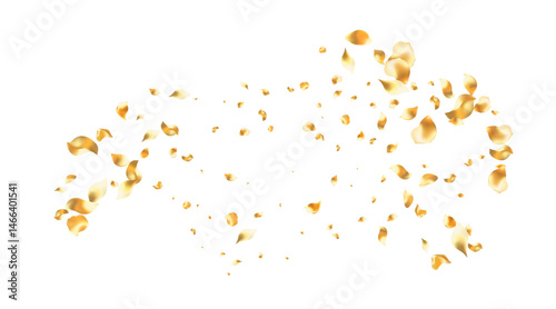 Golden rose petals falling motion , beautiful rose petal greeting card design, Love, romance, floral spring season