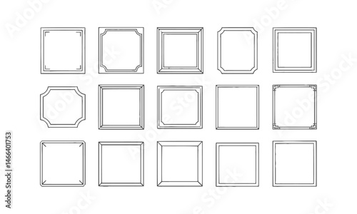 Modern vector set of minimalistic rectangular and square frames with elegant, easily scalable and editable.