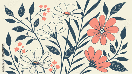 seamless pattern with flowers
