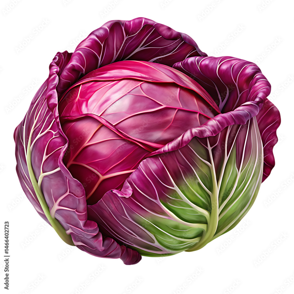 Obraz premium Vibrant Red Cabbage: A Fresh and Healthy Vegetable