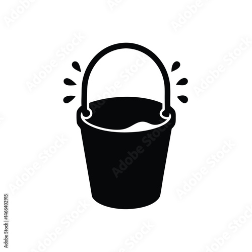 Rustic Milk Bucket Icon with Smooth Metal Design