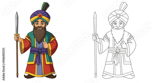 Cartoon Mughal Emperor 