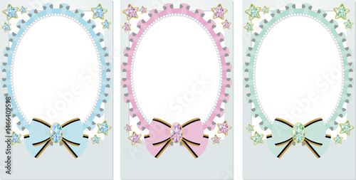 Cheki Polaroid camera Decoration Jewel Frill frame Strawberry pink Sky Blue Mint Green / 推し活チェキ ポラロイドカメラ デコレーション フリル ジュエル フレーム ストロベリーピンク 空色 ミントグリーン 緑