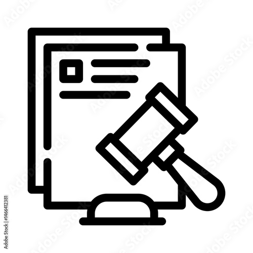 business law line icon