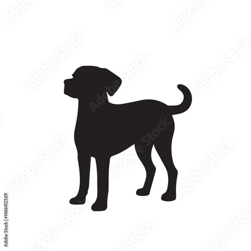 Dog's icon or logo silhouette image with white background