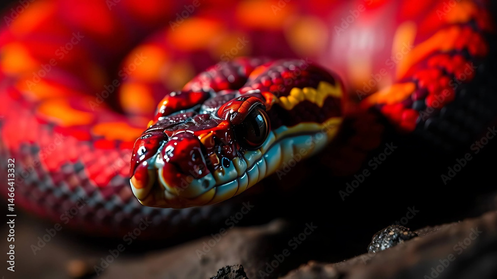 Fototapeta premium red snake head