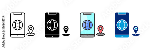 Geotagging Icon Set Multiple Style Collection